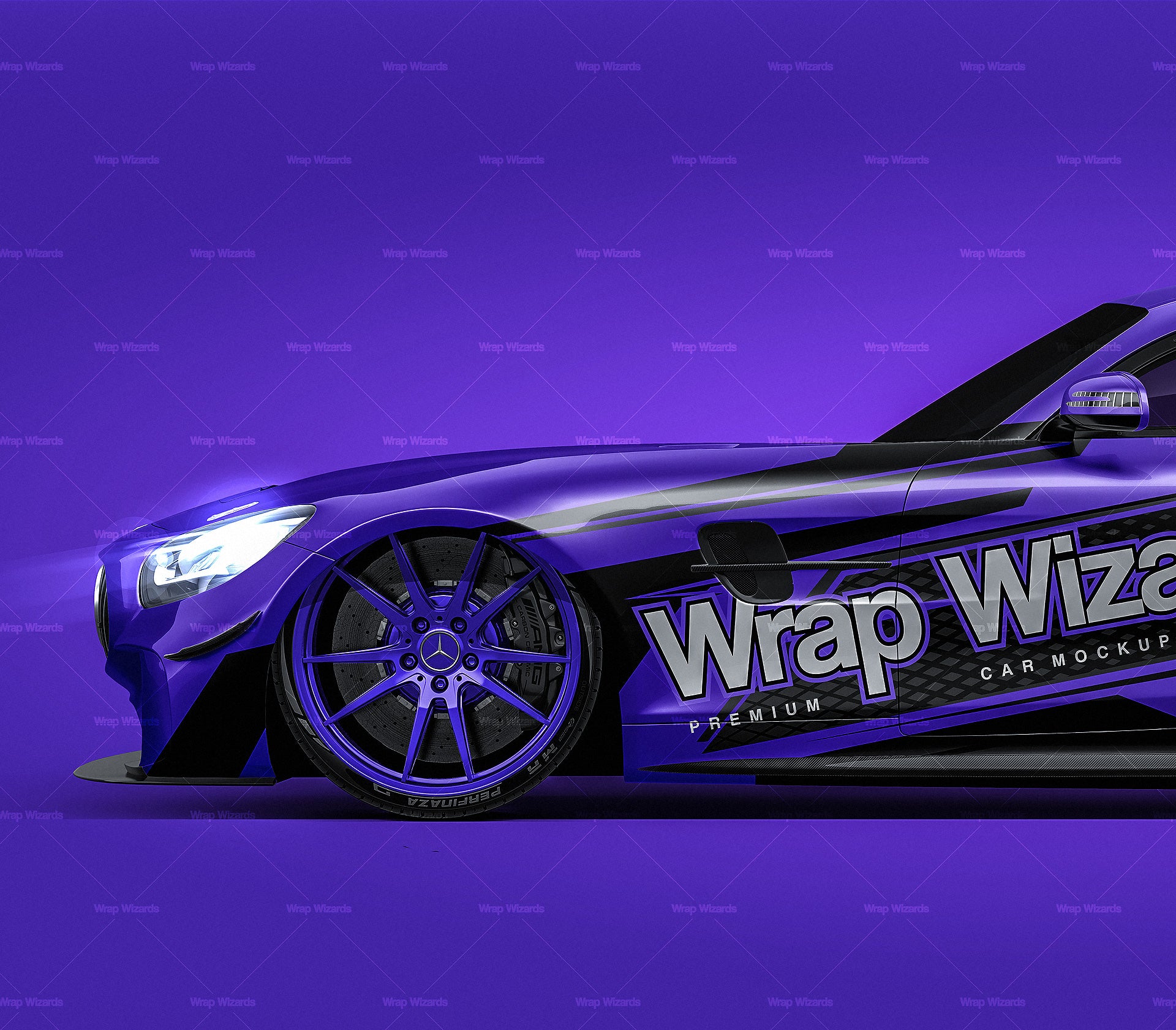 Mercedes-Benz AMG GT4 2020 glossy finish - all sides Car Mockup Template.psd