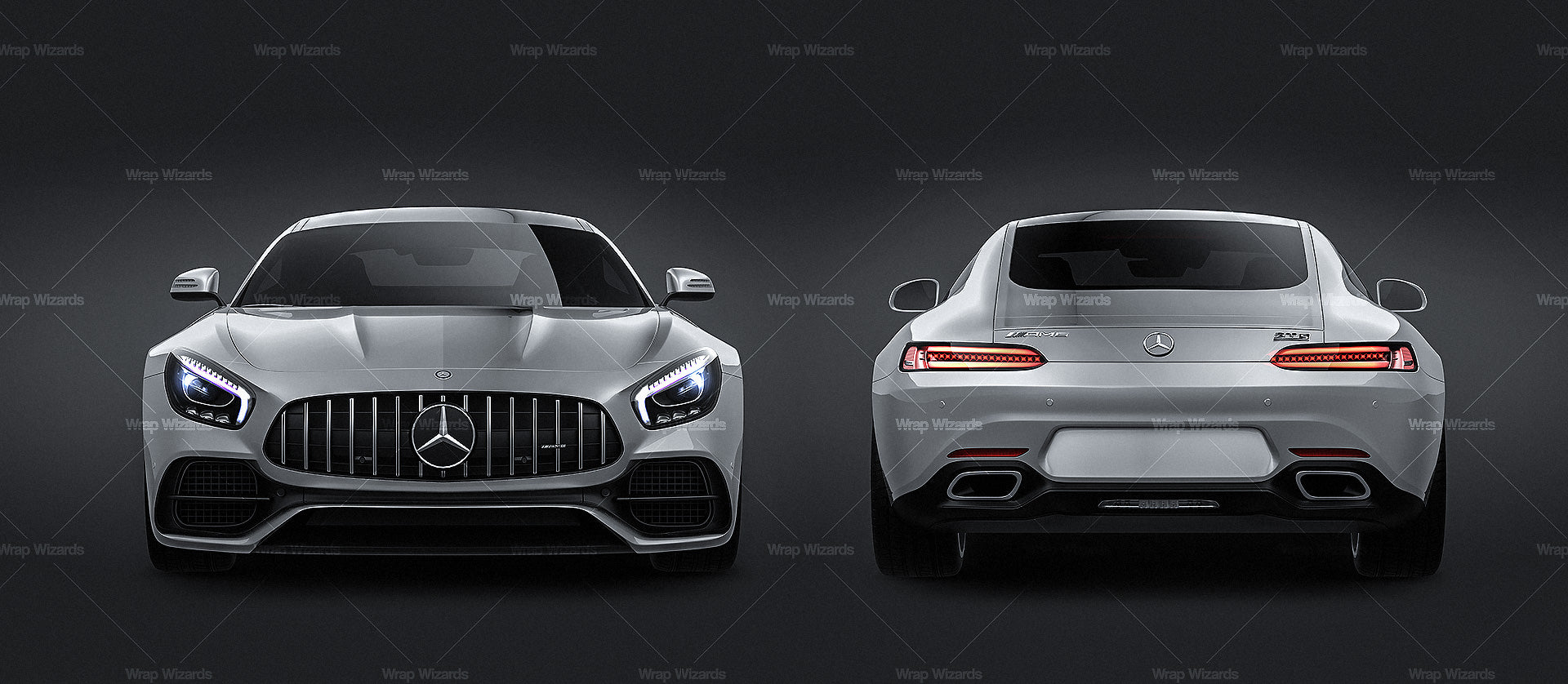 Mercedes-Benz AMG GT S 2018 glossy finish - all sides Car Mockup Template.psd