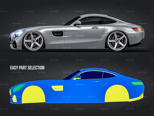 Mercedes-Benz AMG GT S 2018 glossy finish - all sides Car Mockup Template.psd