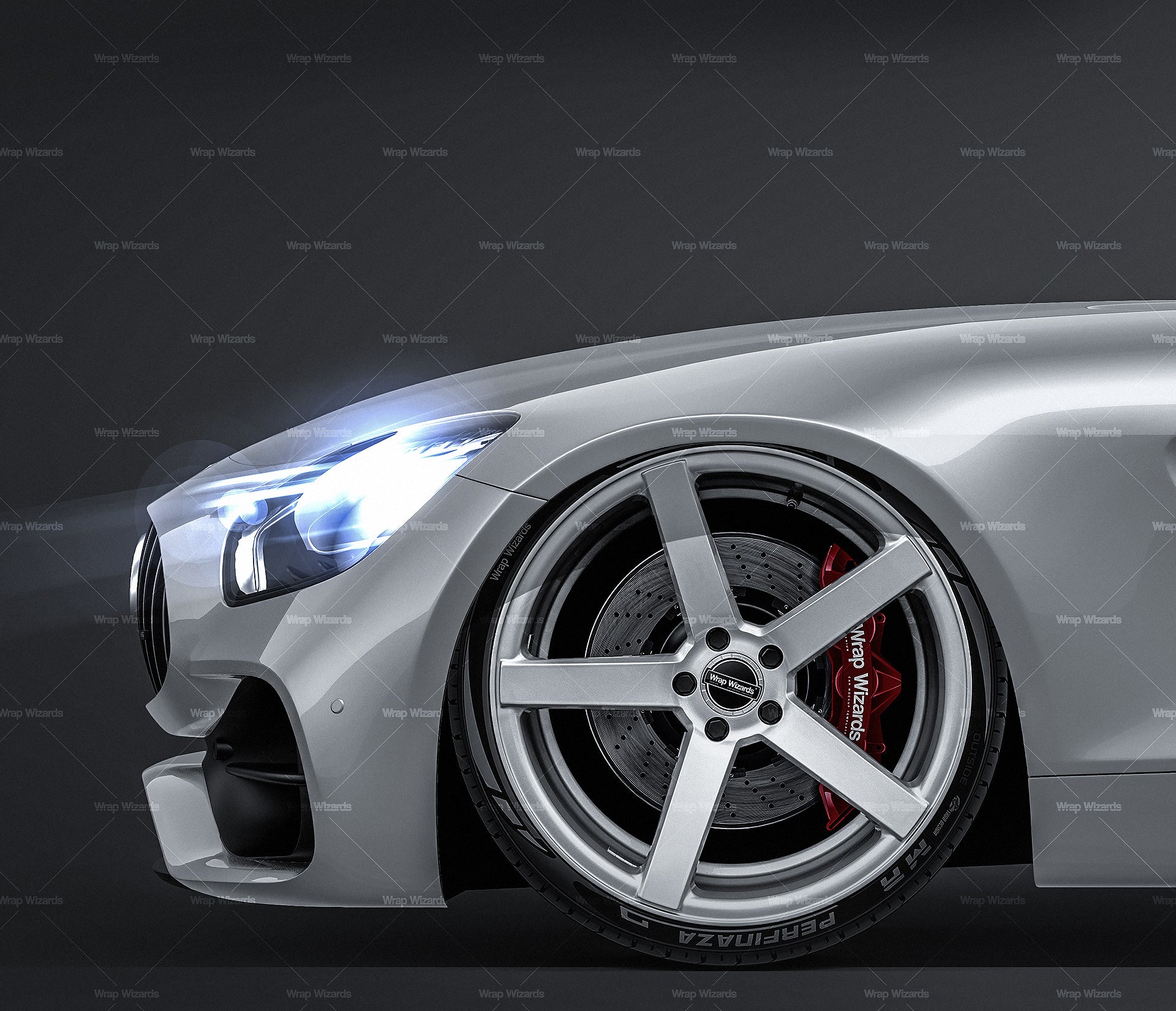 Mercedes-Benz AMG GT S 2018 glossy finish - all sides Car Mockup Template.psd