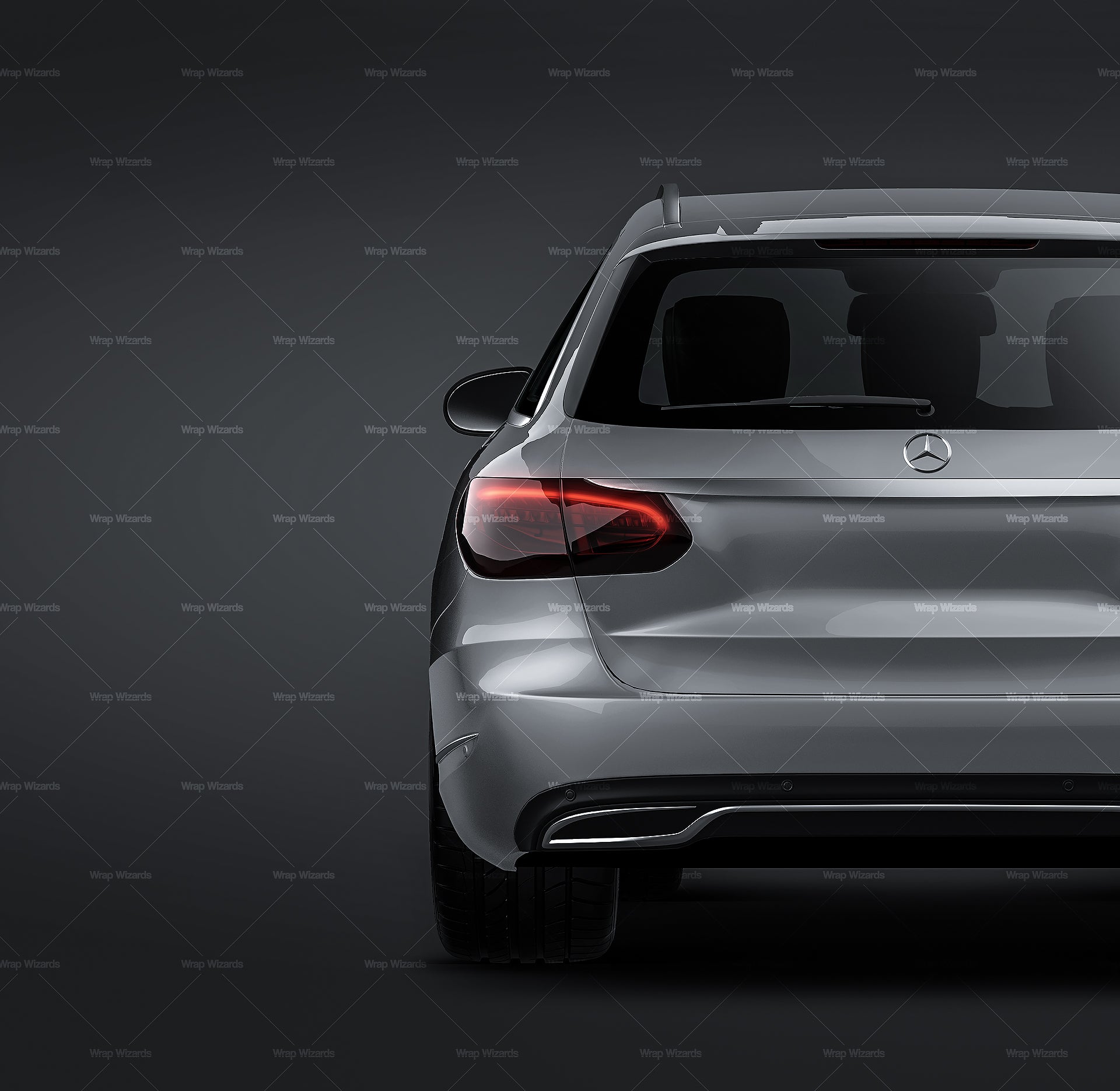 Mercedes Benz C-Class Estate T-Model Avantagrde S205 2014 glossy finish - all sides Car Mockup Template.psd