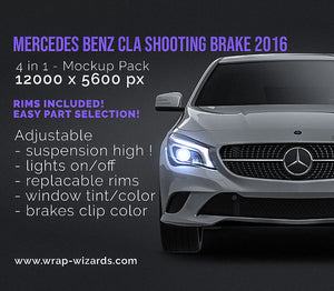 Mercedes-Benz CLA Shooting Brake 2016 glossy finish - all sides Car Mockup Template.psd