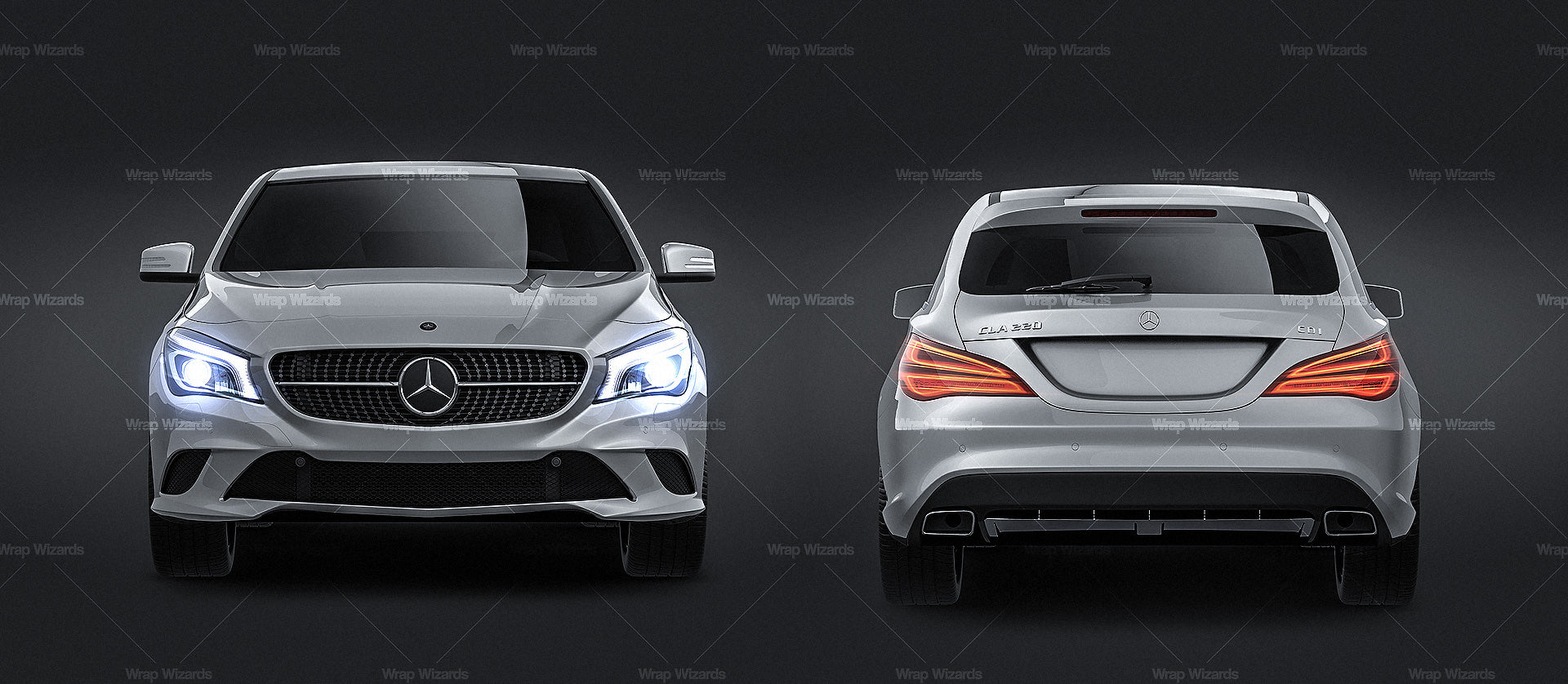 Mercedes-Benz CLA Shooting Brake 2016 glossy finish - all sides Car Mockup Template.psd