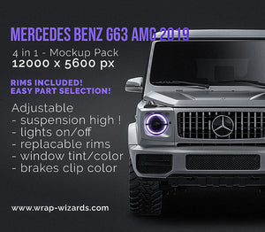 Mercedes-Benz G63 AMG 2019 satin matt finish - all sides Car Mockup Template.psd