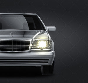 Mercedes-Benz S-Class W140 glossy finish - all sides Car Mockup Template.psd