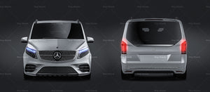 Mercedes-Benz V-Class AMG 2020 satin matt finish - all sides Car Mockup Template.psd