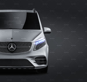 Mercedes-Benz V-Class AMG 2020 satin matt finish - all sides Car Mockup Template.psd
