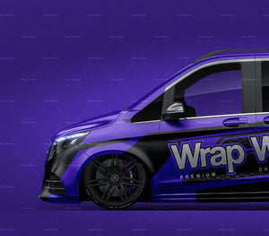 Mercedes-Benz V-Class AMG 2020 satin matt finish - all sides Car Mockup Template.psd