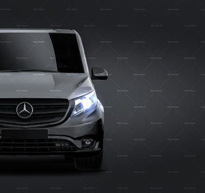 Mercedes-Benz V-Class Vito Extra Long L3 Panel Van glossy finish - all sides Car Mockup Template.psd