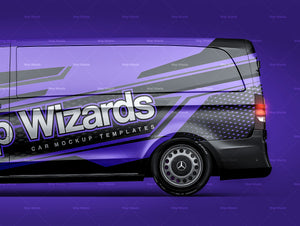 Mercedes-Benz V-Class Vito Extra Long L3 Panel Van glossy finish - all sides Car Mockup Template.psd