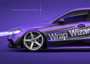 Mercedes-Benz A-Class AMG 2019 glossy finish - all sides Car Mockup Template.psd