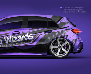 Mercedes-Benz A-Class AMG 2019 glossy finish - all sides Car Mockup Template.psd