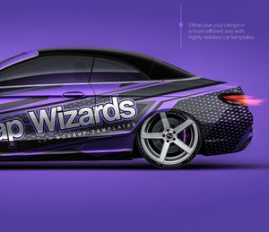 Mercedes-Benz C-class AMG cabrio 2019 glossy finish - all sides Car Mockup Template.psd