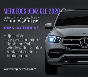 Mercedes-Benz GLE 2020 glossy finish - all sides Car Mockup Template.psd