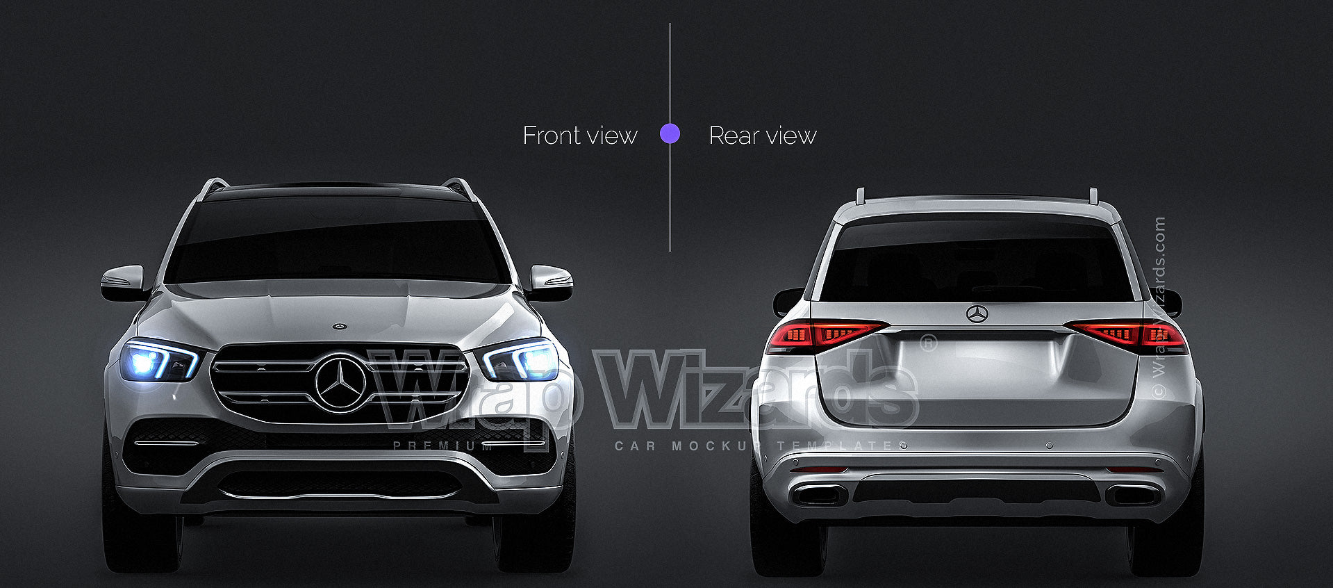 Mercedes-Benz GLE 2020 glossy finish - all sides Car Mockup Template.psd