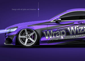 Mercedes-Benz S-Class coupe 2019 glossy finish - all sides Car Mockup Template.psd