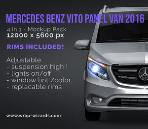Mercedes-Benz Vito Panel Van 2016 glossy finish - all sides Car Mockup Template.psd