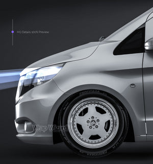 Mercedes-Benz Vito Panel Van 2016 glossy finish - all sides Car Mockup Template.psd
