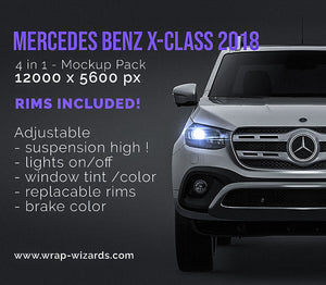 Mercedes-Benz X-Class 2018 glossy finish - all sides Car Mockup Template.psd