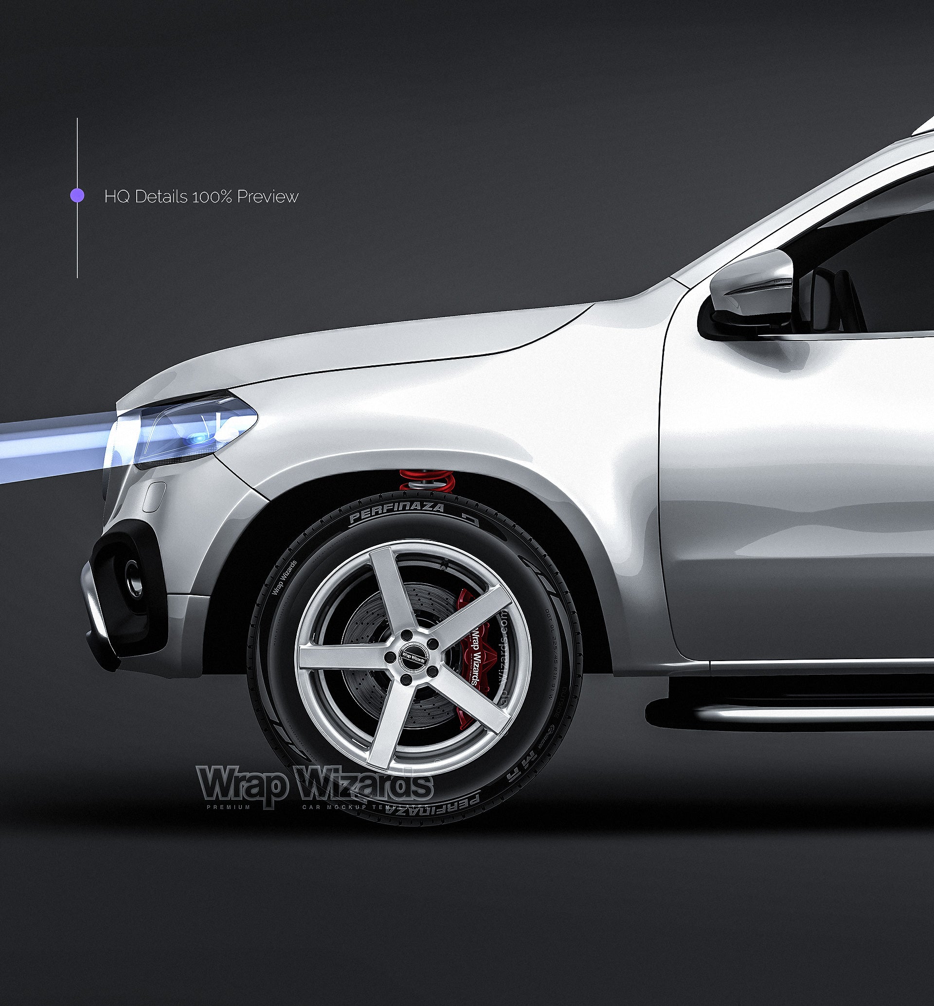 Mercedes-Benz X-Class 2018 glossy finish - all sides Car Mockup Template.psd