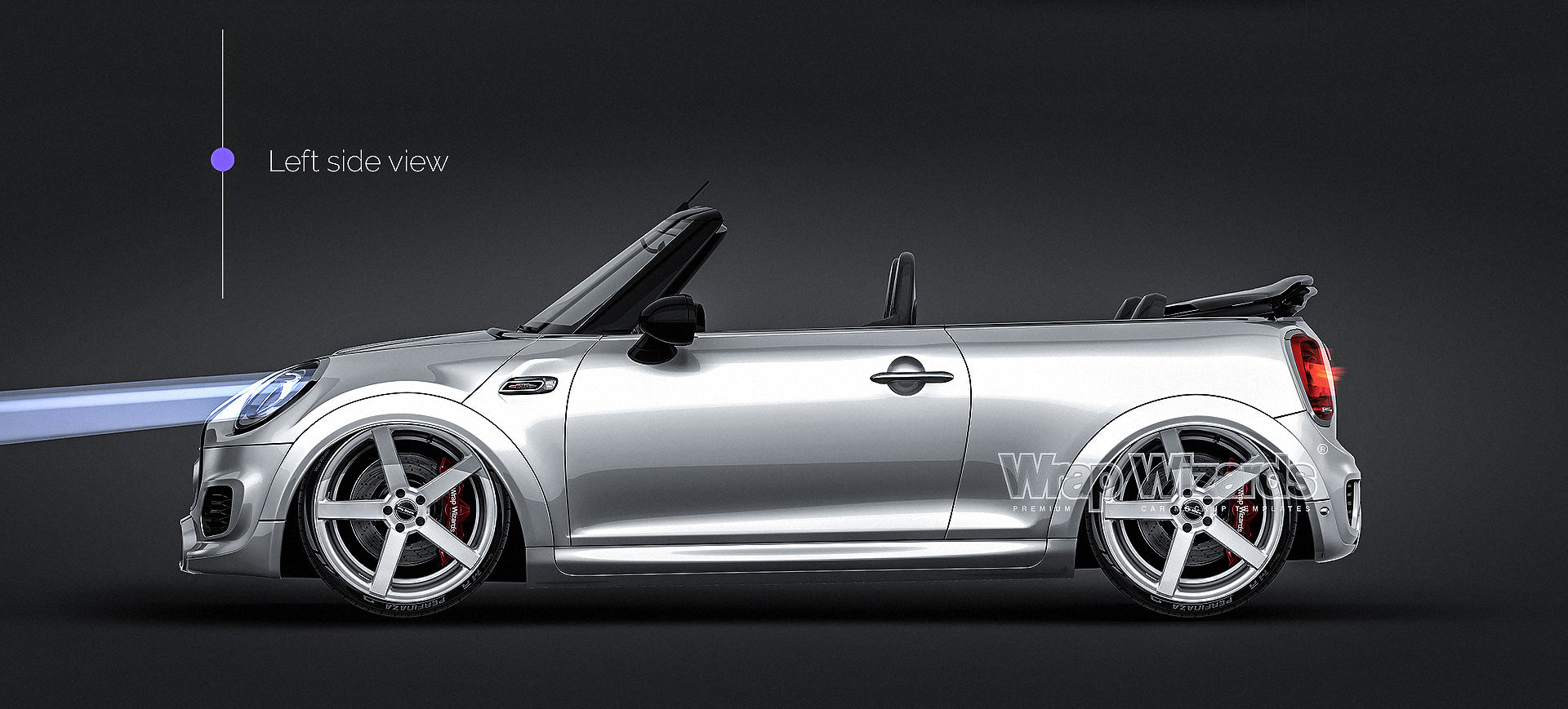 Mini Cooper S Convertible 2016 JCW John Cooper Works glossy finish - all sides Car Mockup Template.psd