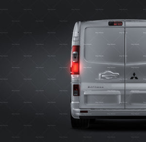 Mitsubishi Express 2022 panel van Short Wheel Base glossy finish - all sides Car Mockup Template.psd