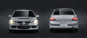 Mitsubishi Lancer Evolution 8 glossy finish - all sides Car Mockup Template.psd