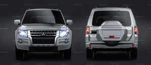 Mitsubishi Pajero Montero 2015 glossy finish - all sides Car Mockup Template.psd