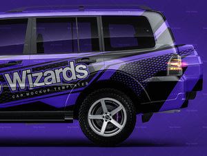 Mitsubishi Pajero Montero 2015 glossy finish - all sides Car Mockup Template.psd