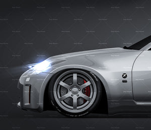 Nissan 350Z Z33 2007 glossy finish - all sides Car Mockup Template.psd