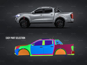 Nissan Navara Double Cab PRO 4X 2022 glossy finish - all sides Car Mockup Template.psd