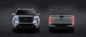 Nissan Navara Double Cab PRO 4X 2022 with canopy and racks glossy finish - all sides Car Mockup Template.psd