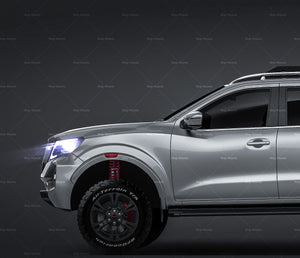Nissan Navara Double Cab PRO 4X 2022 with canopy and racks glossy finish - all sides Car Mockup Template.psd