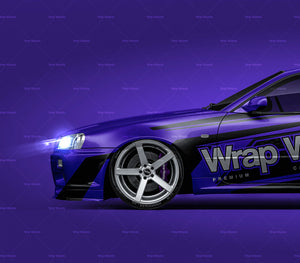 Nissan Skyline R34 GT-R coupe 1999 glossy finish - all sides Car Mockup Template.psd