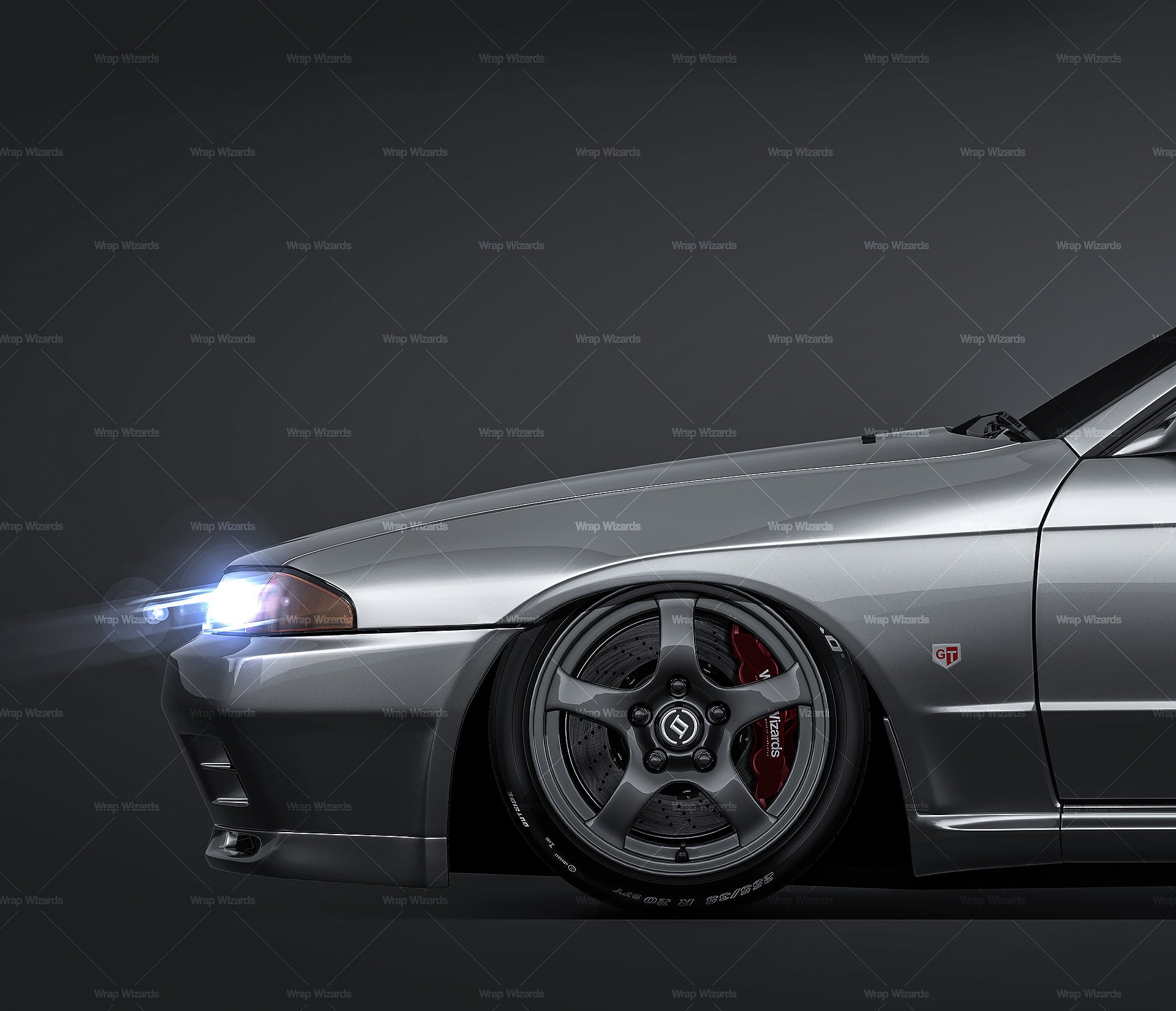 Nissan Skyline R32 GT-R coupe 1989 glossy finish - all sides Car Mockup Template.psd