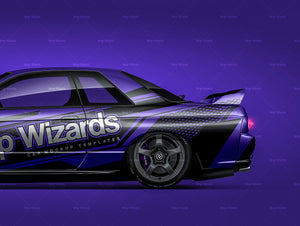 Nissan Skyline R32 GT-R coupe 1989 glossy finish - all sides Car Mockup Template.psd