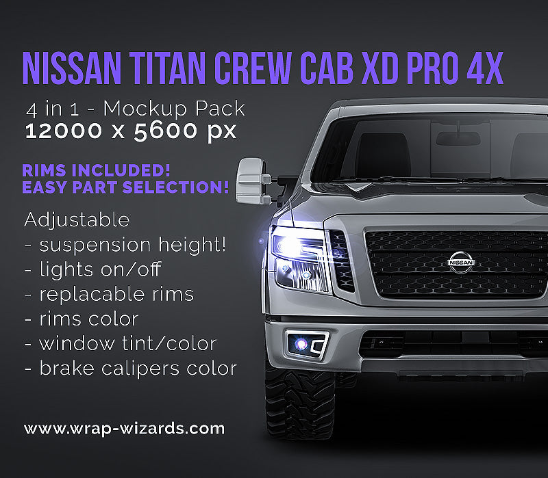 Nissan Titan Crew Cab XD Pro 4X - Truck/Pick-up Mockup