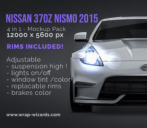 Nissan 370z Nismo 2015 glossy finish - all sides Car Mockup Template.psd