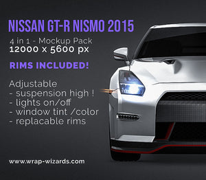 Nissan GT-R Nismo 2015 glossy finish - all sides Car Mockup Template.psd