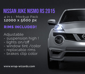 Nissan Juke Nismo RS 2015 glossy finish - all sides Car Mockup Template.psd
