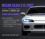 Nissan Silvia S15 2002 glossy finish - all sides Car Mockup Template.psd