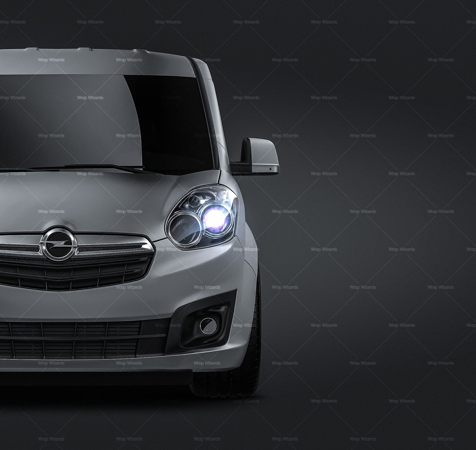 Opel Combo SWB Cargo 2015 satin matt finish - all sides Car Mockup Template.psd