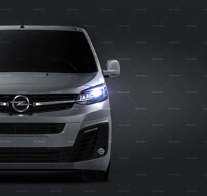 Opel Vivaro 2021 satin matt finish - all sides Car Mockup Template.psd