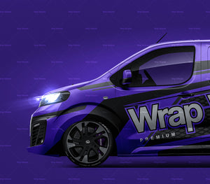 Opel Vivaro 2021 satin matt finish - all sides Car Mockup Template.psd