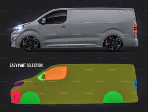 Opel Vivaro Long Cargo 2021 satin matt finish - all sides Car Mockup Template.psd