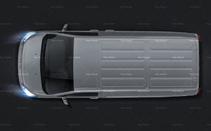 Opel Vivaro Long Cargo 2021 satin matt finish - all sides Car Mockup Template.psd
