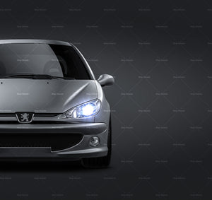 Peugeot 206 GTI 180 satin matt finish - all sides Car Mockup Template.psd