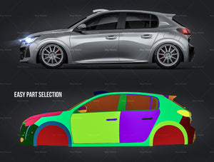 Peugeot 208 Rally4 glossy finish - all sides Car Mockup Template.psd
