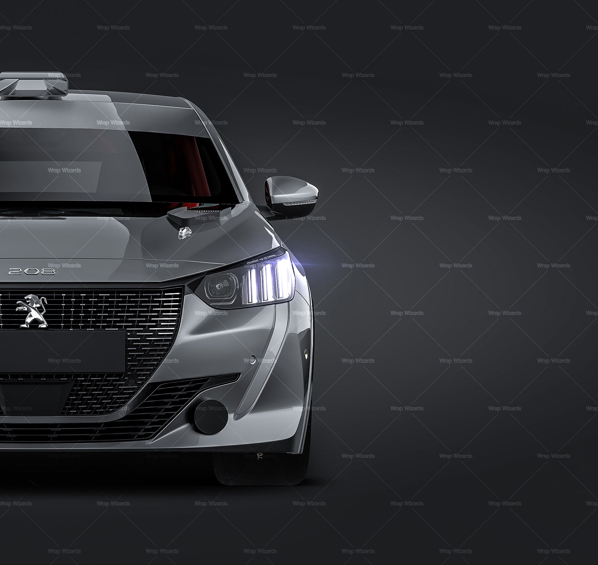 Peugeot 208 Rally4 glossy finish - all sides Car Mockup Template.psd