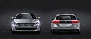 Peugeot 508 SW 2019 satin matt finish - all sides Car Mockup Template.psd
